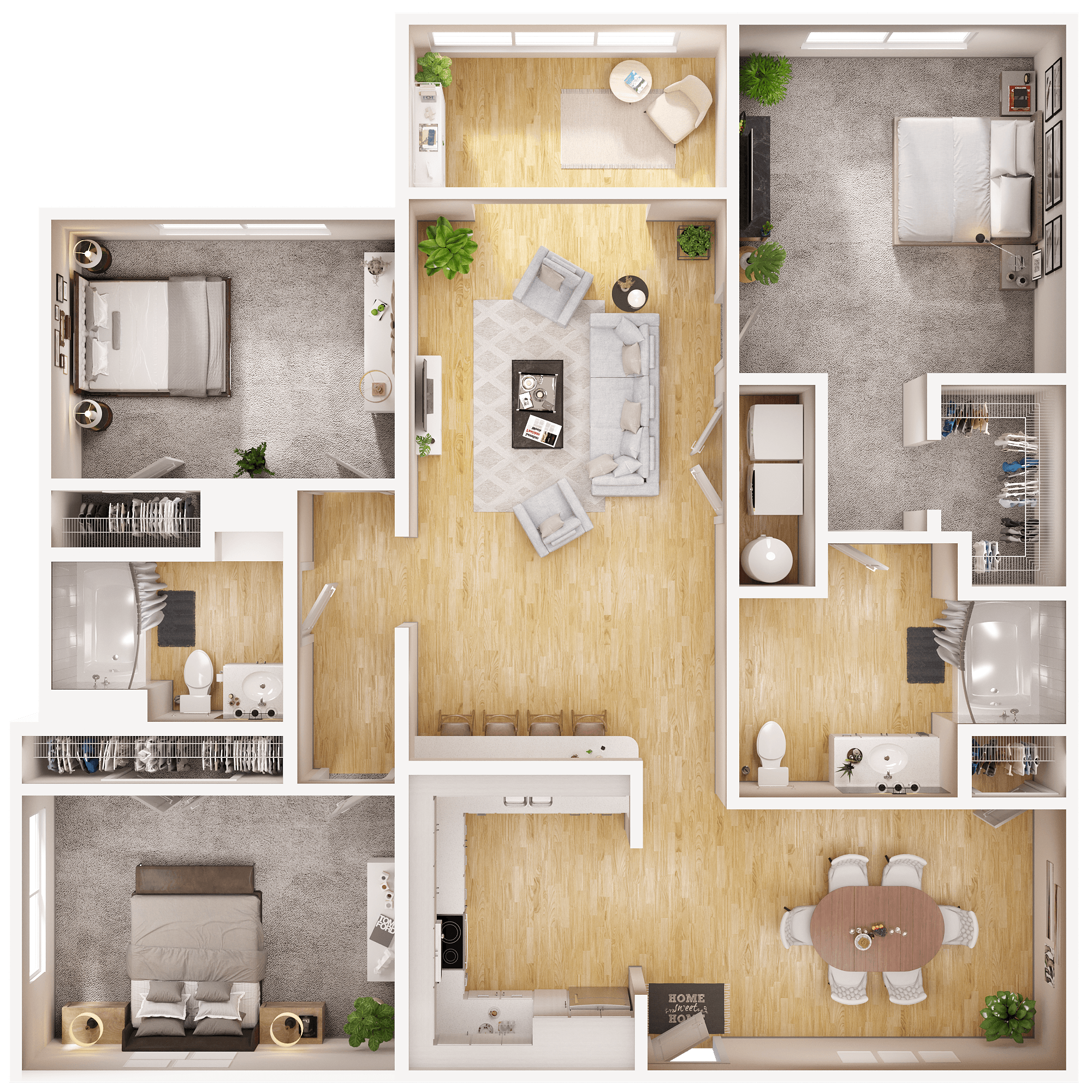 Floor plan layout diagram for 3C Renovation 3